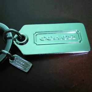 COACH Silver Metal Hangtag Keychain